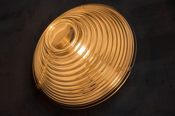 Image 1 of Appliques murales en verre côtelé dans le style de Mario Bellini, Italie, années 1960