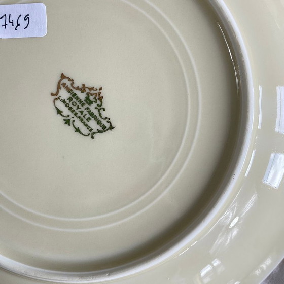 Image 1 of 6 antike Dessertteller aus Limoges-Porzellan, ehemals aus der königlichen Manufaktur