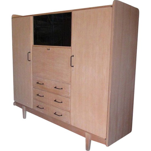 Armoire vintage en frêne de René-Jean Caillette, 1960