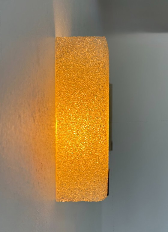 Image 1 of Paar wandlampen in graniet perspex en messing, Frankrijk 1960