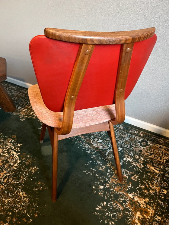 Sedie retrò vintage, Sedie da pranzo, Tessile, Legno, Marrone (foto 3 di 5)
