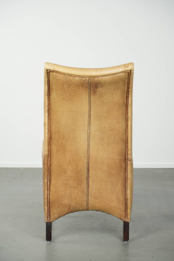 Image 1 of Luxe rundleren eetkamer/ bijzet/ bureaustoel in een mooie lichte kleur met een comfortabele zit en een hoge rug