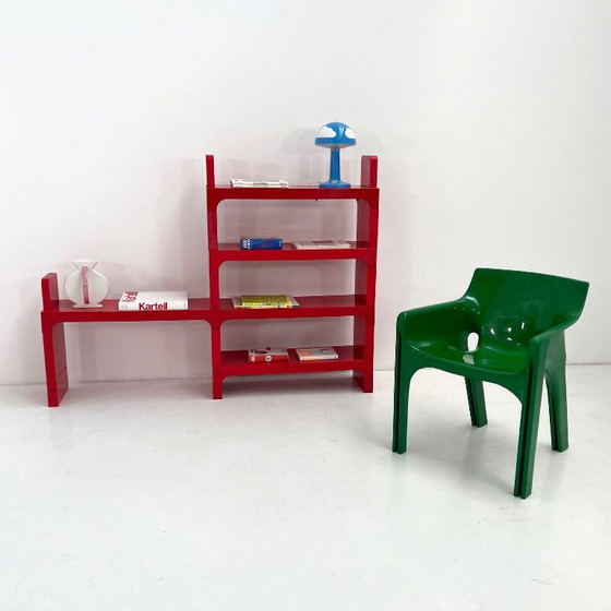 Estantería modular roja de Olaf Von Bohr para Kartell, años 70 – Librerías, Plastic (photo 12 of 13)