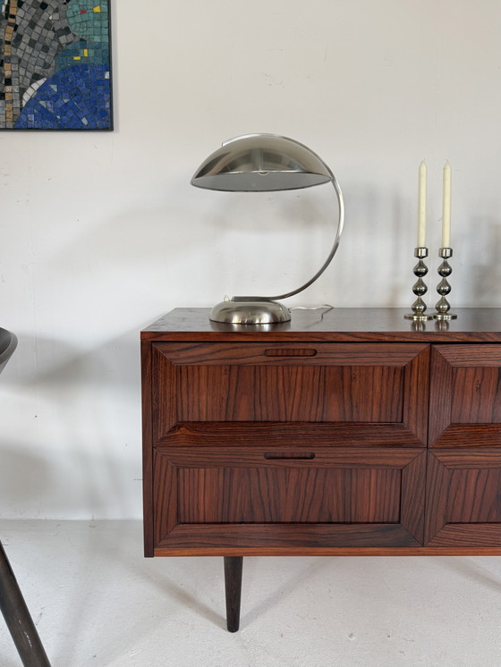 Image 1 of Vintage Chrome Art Deco Table Lamp, Hillebrand Style ‘70s