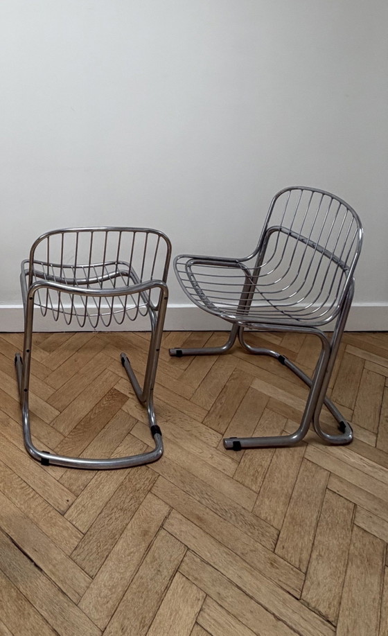 Vintage “Gaston’s Rinaldi” style chairs – Dining chairs, Chrome (photo 5 of 5)