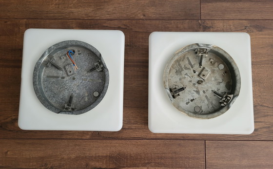 Image 1 of 2 Mid - Century Bauhaus Ceiling Lamps in Opaline White