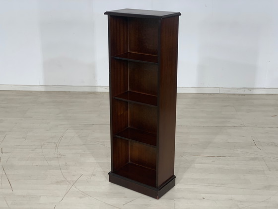 Image 1 of Narrow mahogany shelf bookcase cabinet living room cabinet vintage