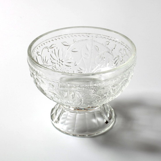 Image 1 of Set of 4 Mid-Century Pressed Glass Dessert Bowls Cibulak by Pavel Panek / 1977