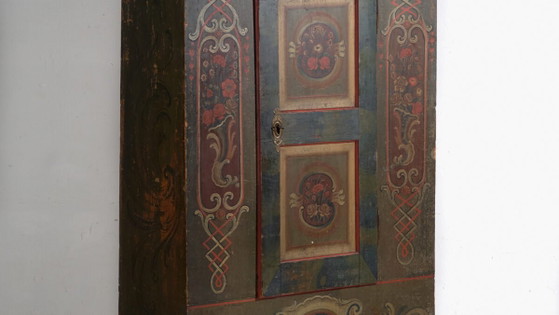 Armadio Dipinto d'Arte Popolare, Europa Centrale, datato 1814, Armadi contenitori, Altro, Legno, Rosso (foto 13 di 49)