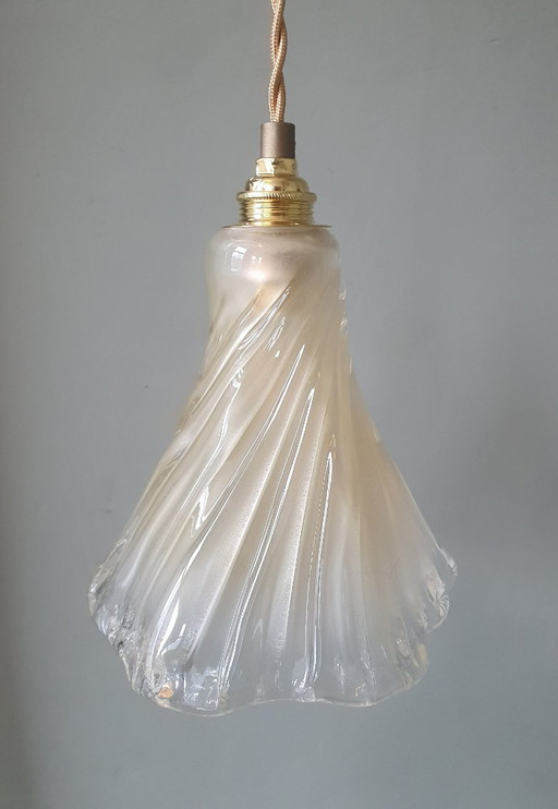 Vintage Amberkleurige Glazen Murano lamp