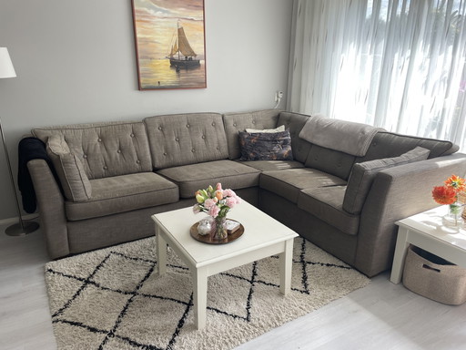 Divano angolare Meubitrend color tortora - 280x228 cm - Usato