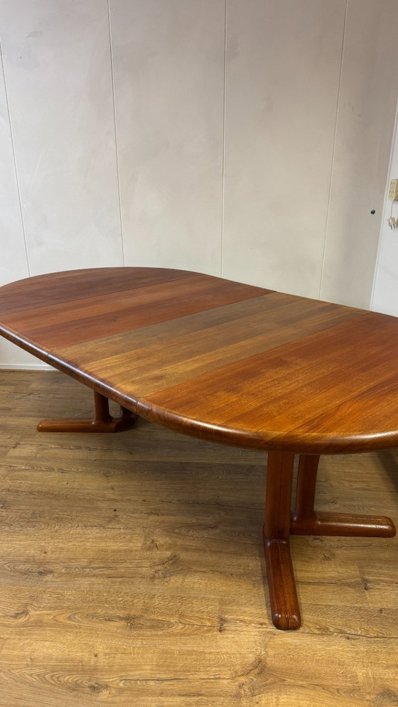 Image 1 of Teak XXL Dining Table, Extendable from Round to Oval, Dyrlund