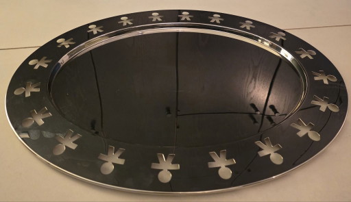 Original Alessi „Girotondo“ XL Edelstahl-Tablett – Oval (58 x 45 cm) – Designklassiker