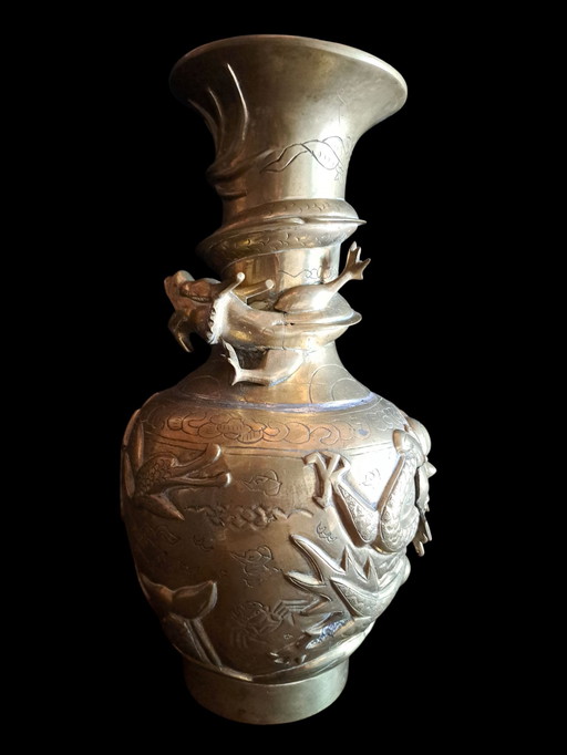 Chinese brass vase