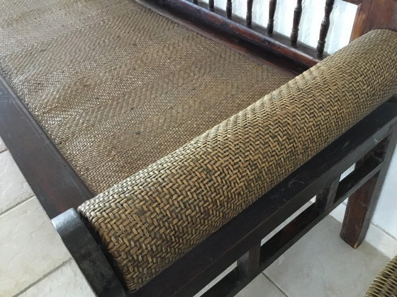 Image 1 of Dormeuse - Cedro, Rattan - Cina - Dinastia Qing (Cina Manchu) (1692-1911) - Letto Luohan