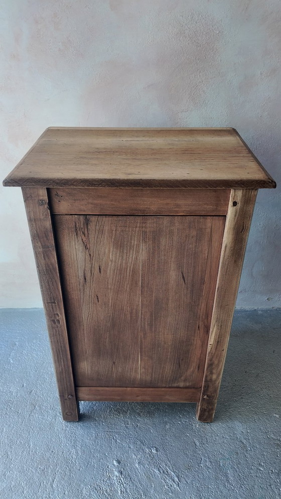 Image 1 of Antique jam cupboard with a sage green patina and solid wood finish