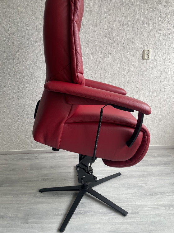 Poltrona elevabile | Pelle | Sedile nuovo | Rosso – Meubelzorg, Poltrone relax, Leather, Metal (photo 6 of 7)