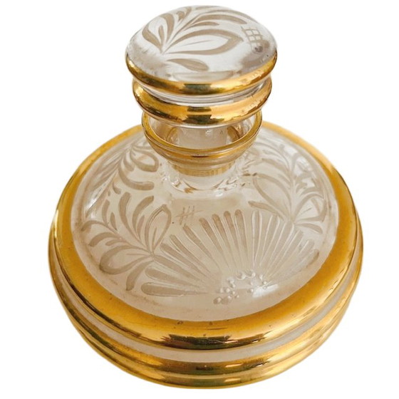 Image 1 of Set da toilette in vetro dipinto a mano Art Déco anni '50