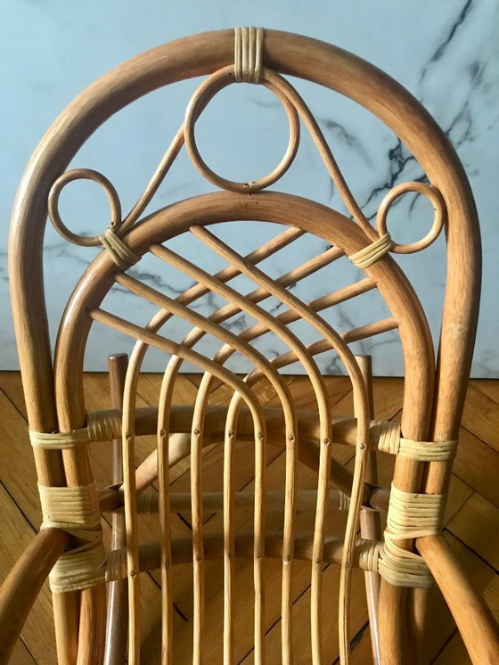 Image 1 of Sedia a dondolo per bambini in rattan