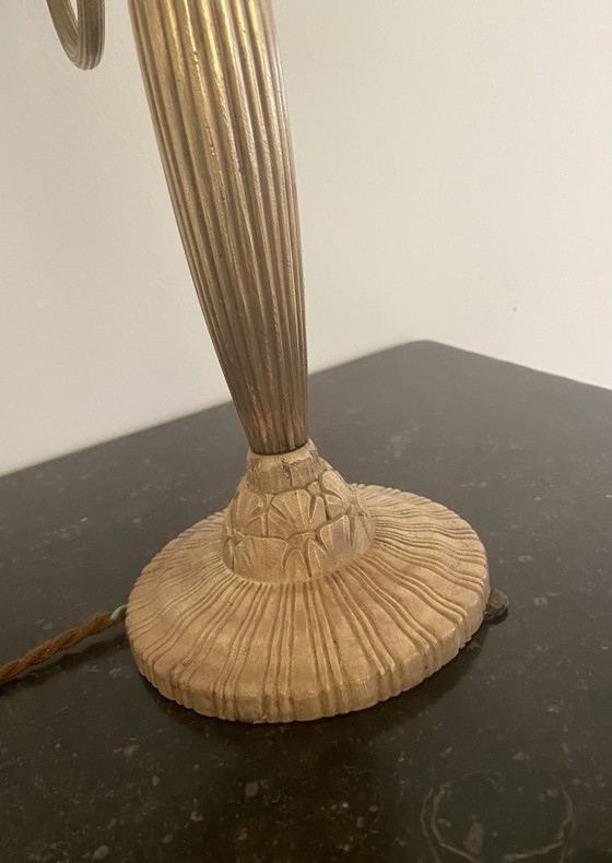 Image 1 of Art Deco pair of three-armed table lamps, 1930s