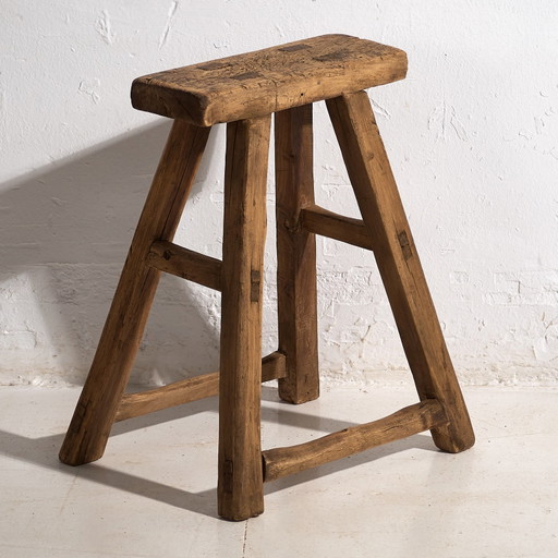 Antique primitive rectangular stool (c.1920) #2