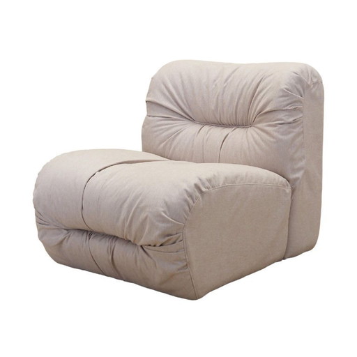 Sillón beige, diseño italiano, años 70, fabricación: Italia