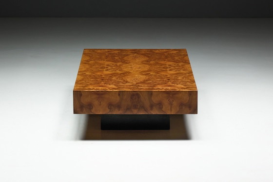 Image 1 of Table basse en loupe de bois, style Willy Rizzo, Italie, 1970