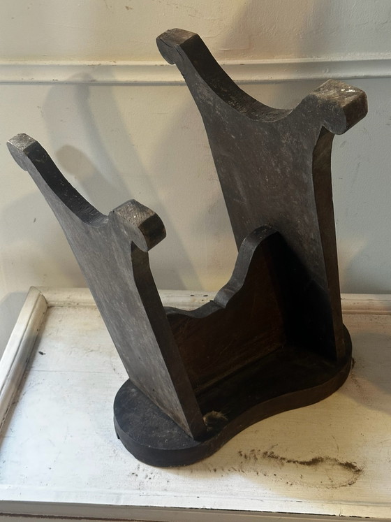 Old wooden shoeblack's footrest, late 19th early 20th century, Decorative Objects, Brown (photo 8 of 14)