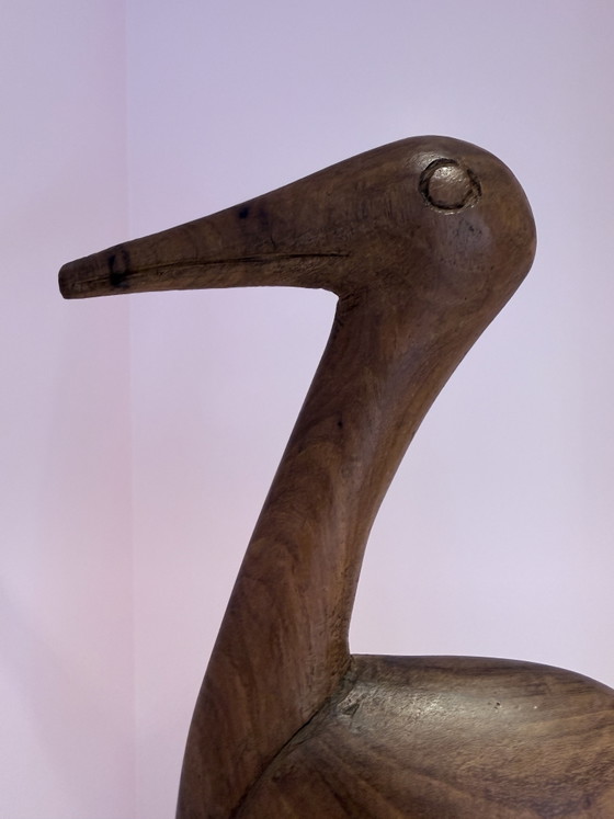 Image 1 of Beautiful set of XL mid-century wooden herons / cranes – 60s/70s