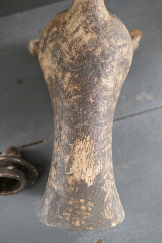 Image 1 of Vintage ceramic oil lamp with 3 spouts.