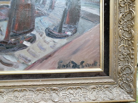 Gustave Franciscus De Smet "Fishing Boats on the River" oil on canvas – Paintings & Drawings (photo 4 of 7)