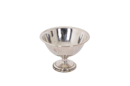 Verzilverde metalen beker. Circa 1950.