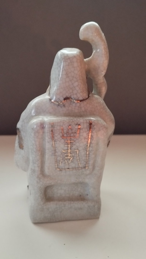 Image 1 of Mid-Century Chinoiserie Crackle-Glaze Shouxing – God of Longevity (11cm)