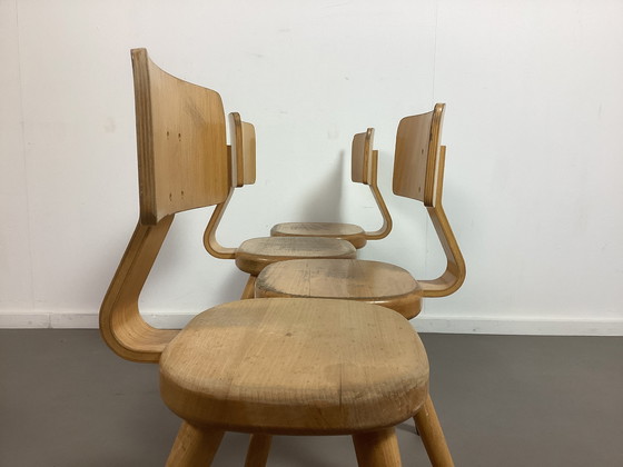 Image 1 of 4 chaises hautes en bois de hêtre Vintage Toddler