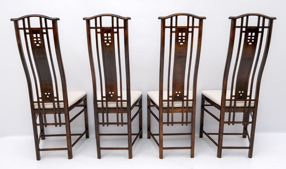 Image 1 of Quatre fauteuils de salle à manger italiens Giorgetti "Gallery", années 1980