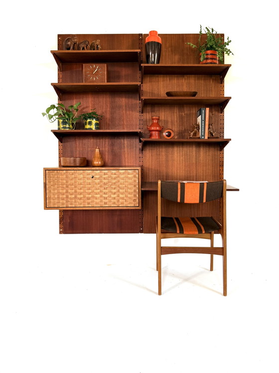 Vintage Modulair Teakhouten Wandsysteem ‘60 – Wandkast, Wood, Metal (photo 15 of 15)
