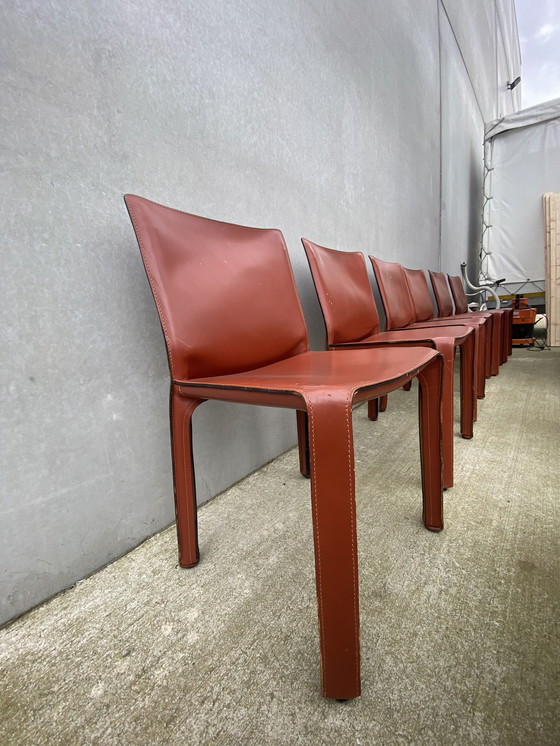 Image 1 of 6x Cassina Chairs Cab 412 By Mario Bellini