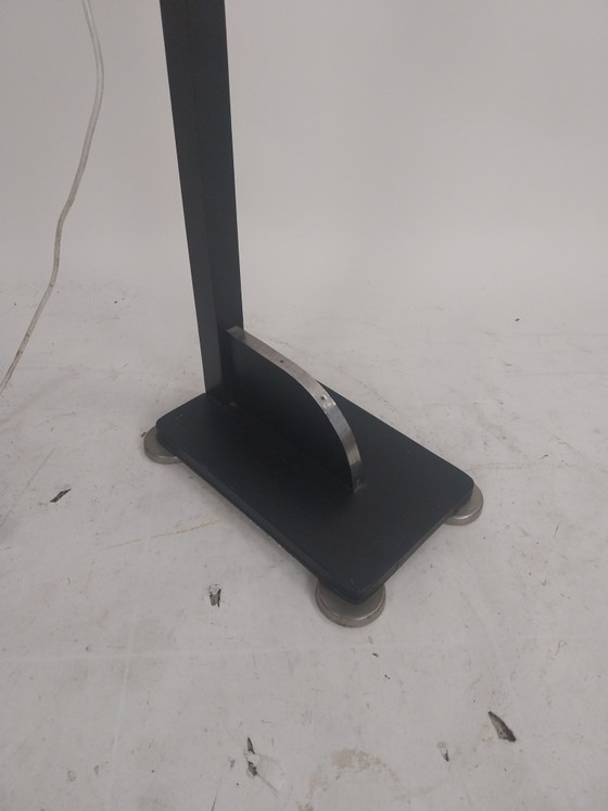 1 x Halabala style Art Deco Floor light with tray 1930s, Metal, Textile, Black (photo 2 of 9)