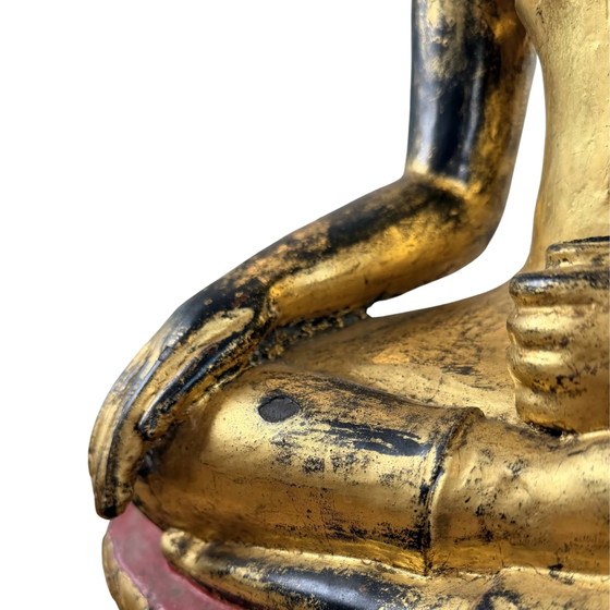Estatua antigua de Buda birmano de bronce con cuenco de limosnas – 24,2 kg – Esculturas, Bronze (photo 10 of 10)