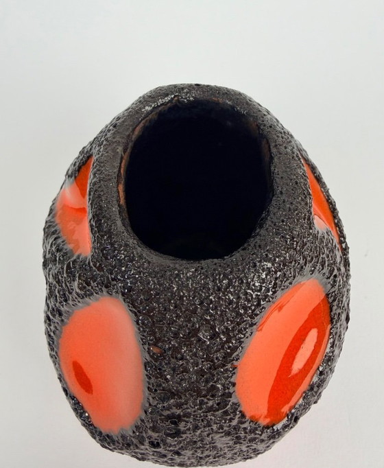 Image 1 of West Germany Roth 308 vase orange fatlava 