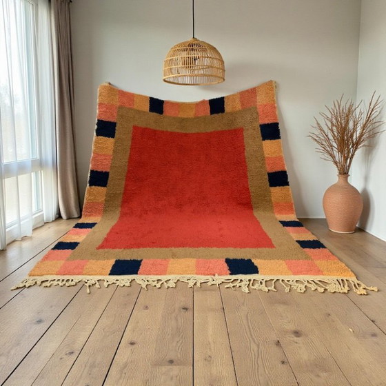 Image 1 of MAROKKAANS ORANJE TAPIJT VAN NATUURLIJKE WOL 300X200CM