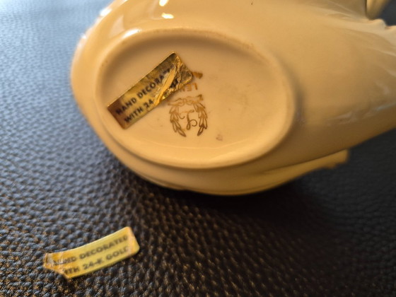 Image 1 of 2 kleine Schwäne - Porzellanfiguren - Lenox USA, mit Goldrand