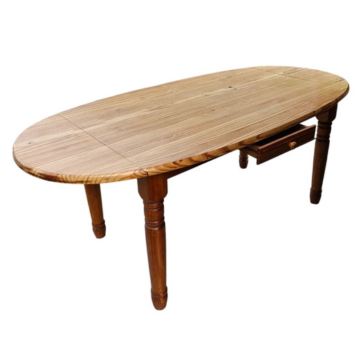 Uitschuifbare grenen Eettafel jaren 70