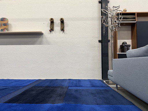 Tapis Sign Rugs Division Rug 400x500 Blue Wool