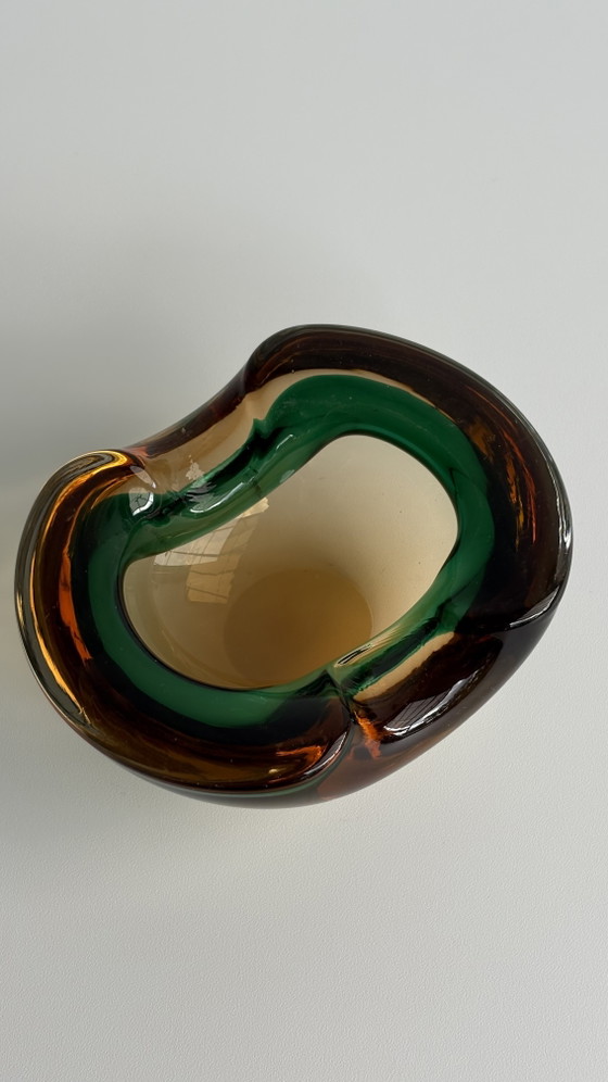 Vintage Murano Glass Geode Jewelry Bowl / Ashtray Sommerso - Flavio Poli Design (photo 2 of 14)