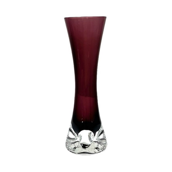 Image 1 of Ingrid Glashütte "Lord Nelson" burgundy vase, Germany 1960s
