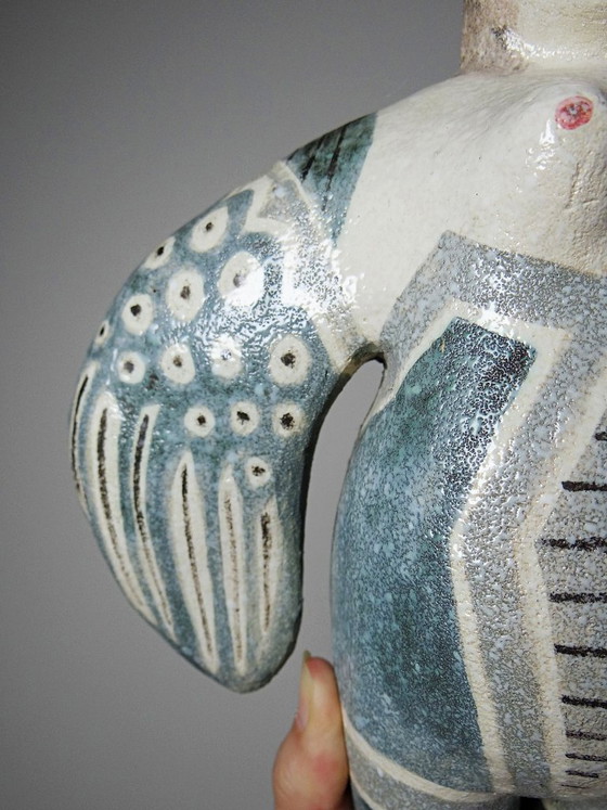 Image 1 of Vintage gestileerde keramische wandsculptuur van een zeemeermin