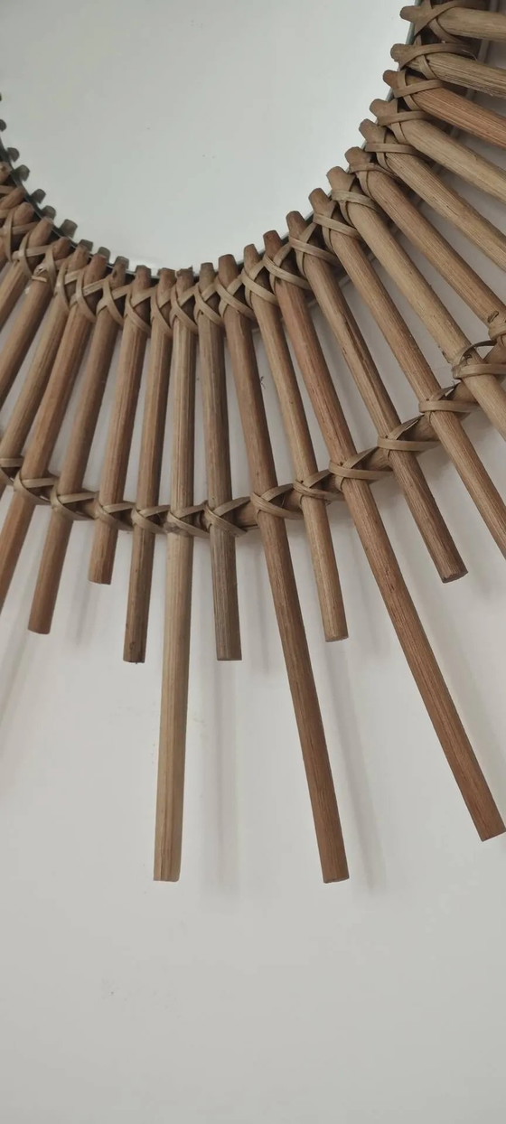 Rattan Sonnen Spiegel 1970 – Wicker, Vintage (photo 13 of 15)