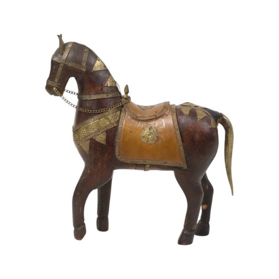 Image 1 of Cheval Marwari vintage en bois