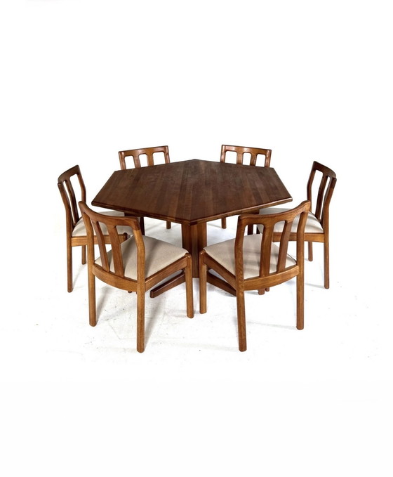 Image 1 of Tavolo da pranzo danese esagonale vintage, Dyrlund anni '70